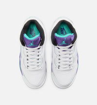 Air Jordan 5 Retro Grape Preschool Lifestyle Shoe - White/New Emerald/ Grape Ice/Black