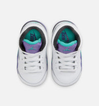 Air Jordan 5 Retro Grape Infant Toddler Lifestyle Shoe - White/New Emerald/Grape Ice/Black