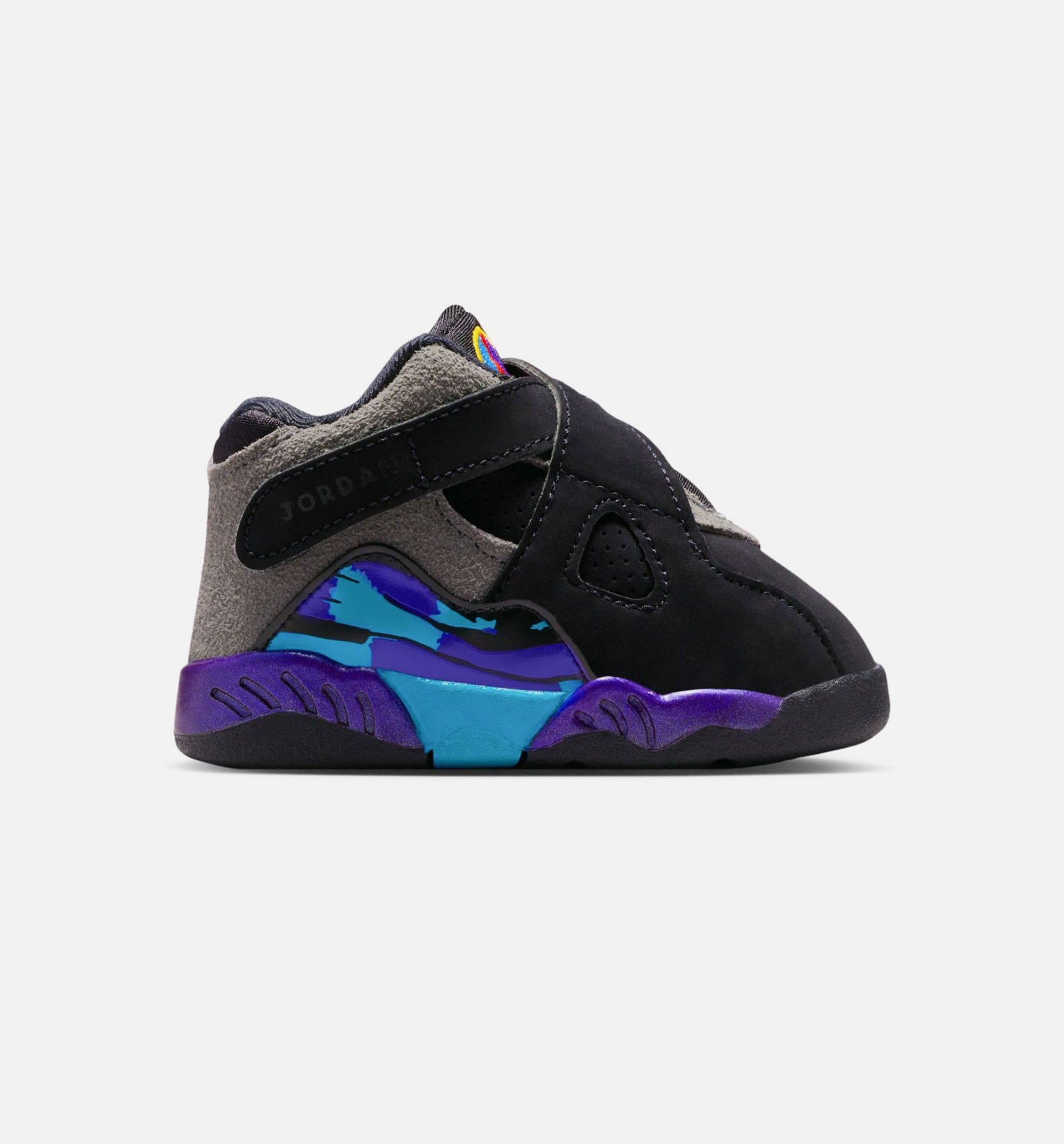 Air Jordan 8 Retro Aqua Infant Toddler Lifestyle Shoe - Black/Multi Color/Bright Concord/Multi Color