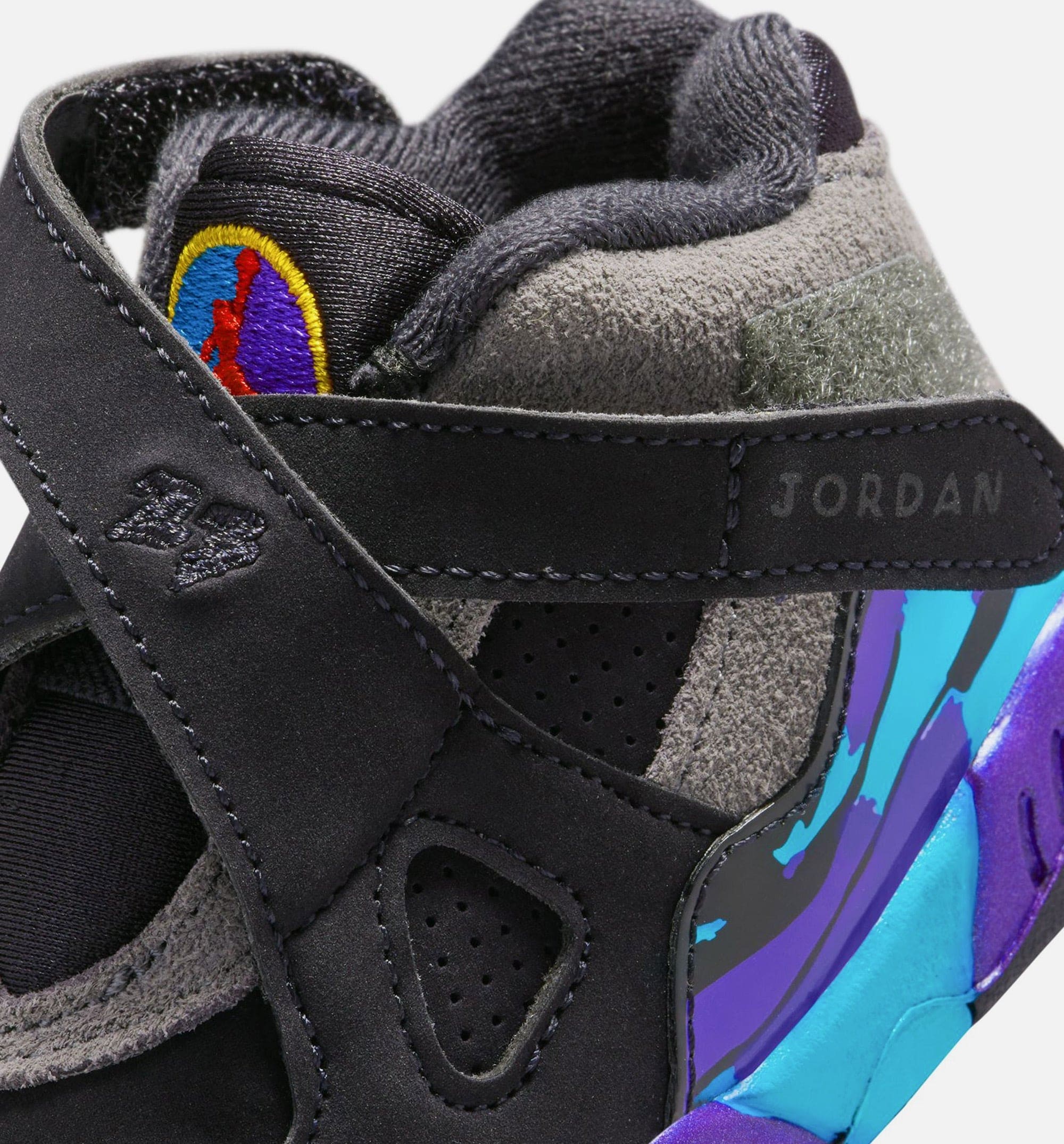 Air Jordan 8 Retro Aqua Infant Toddler Lifestyle Shoe - Black/Multi Color/Bright Concord/Multi Color