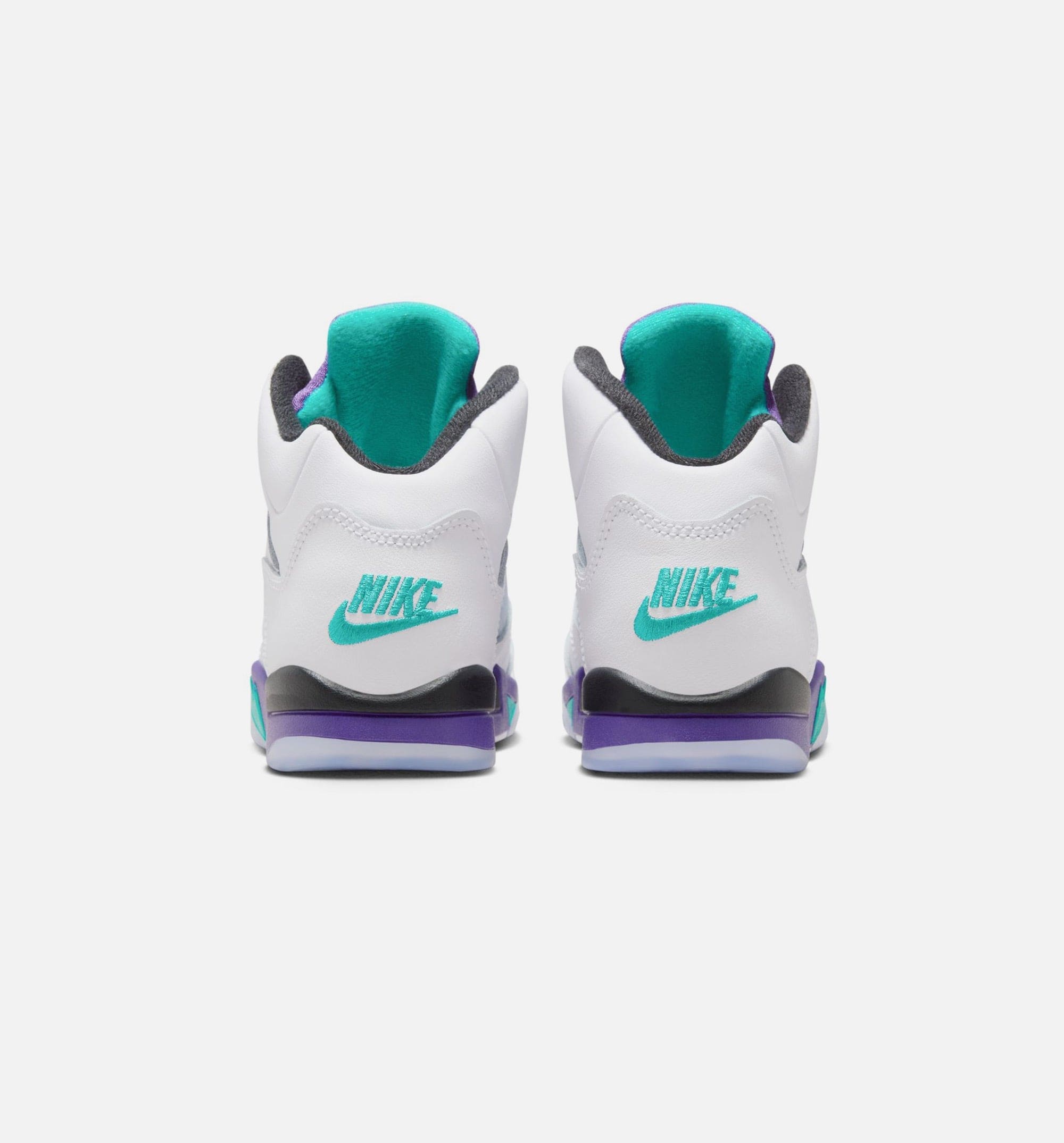 Air Jordan 5 Retro Grape Preschool Lifestyle Shoe - White/New Emerald/ Grape Ice/Black