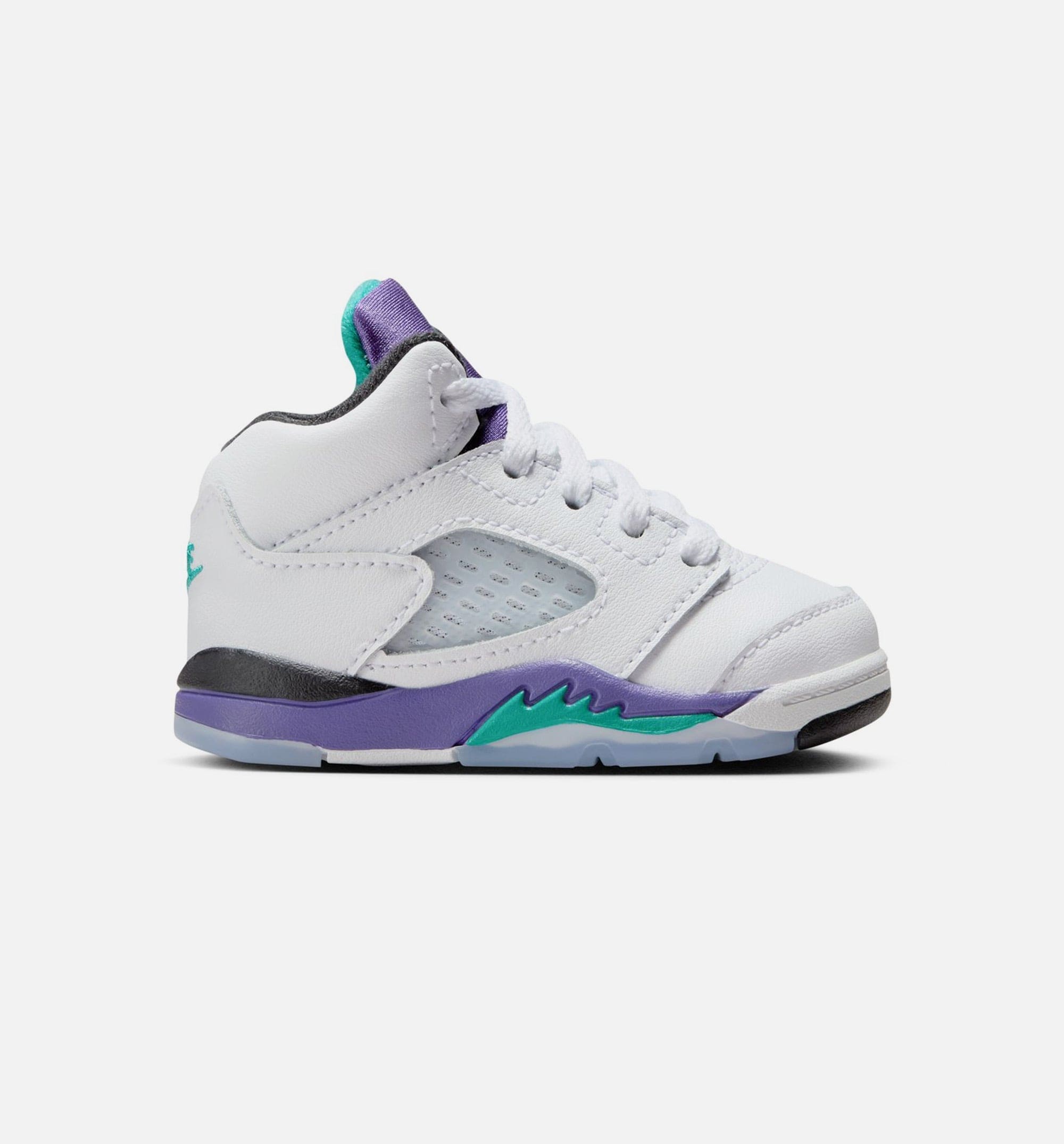 Air Jordan 5 Retro Grape Infant Toddler Lifestyle Shoe - White/New Emerald/Grape Ice/Black
