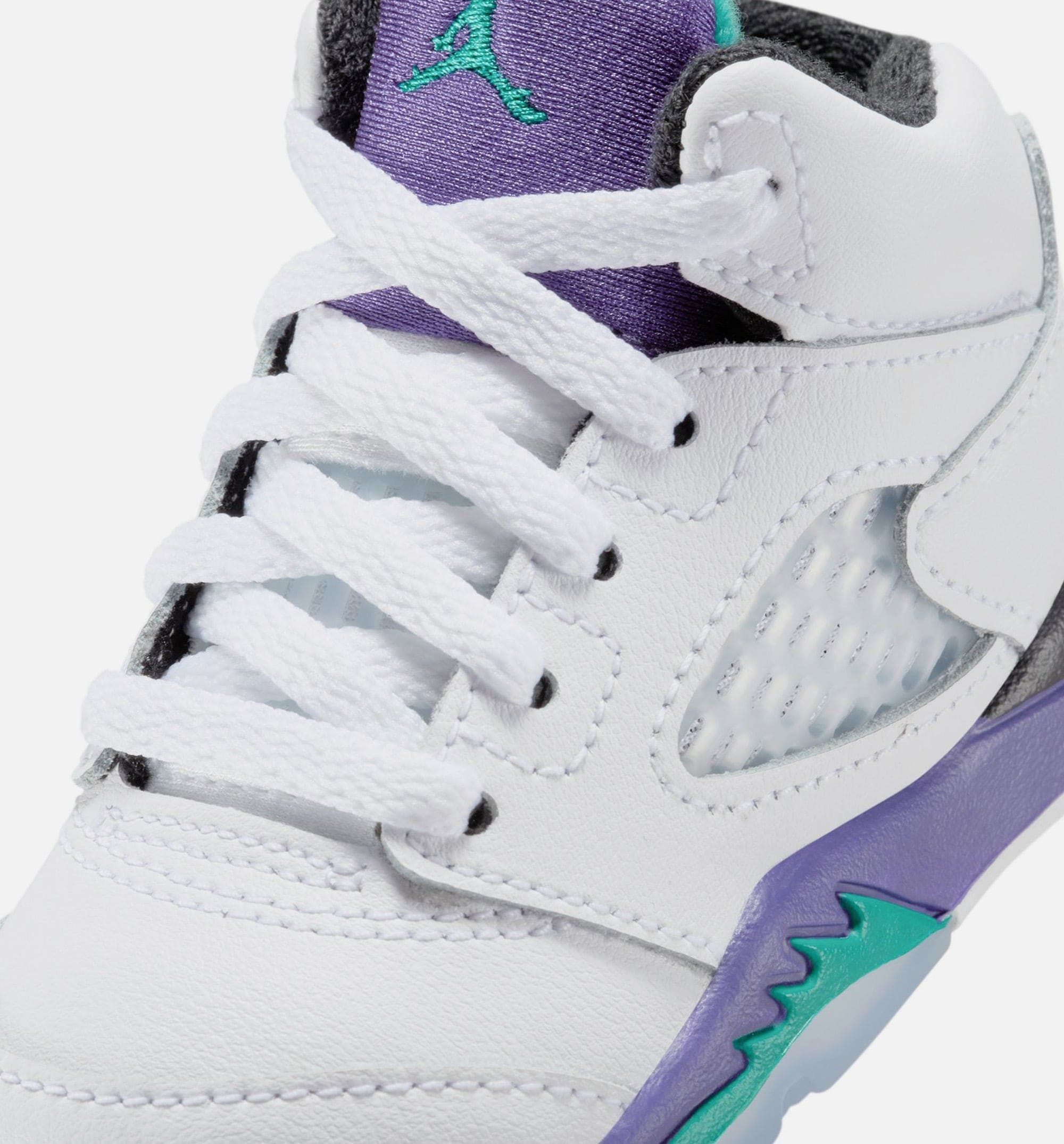 Air Jordan 5 Retro Grape Infant Toddler Lifestyle Shoe - White/New Emerald/Grape Ice/Black