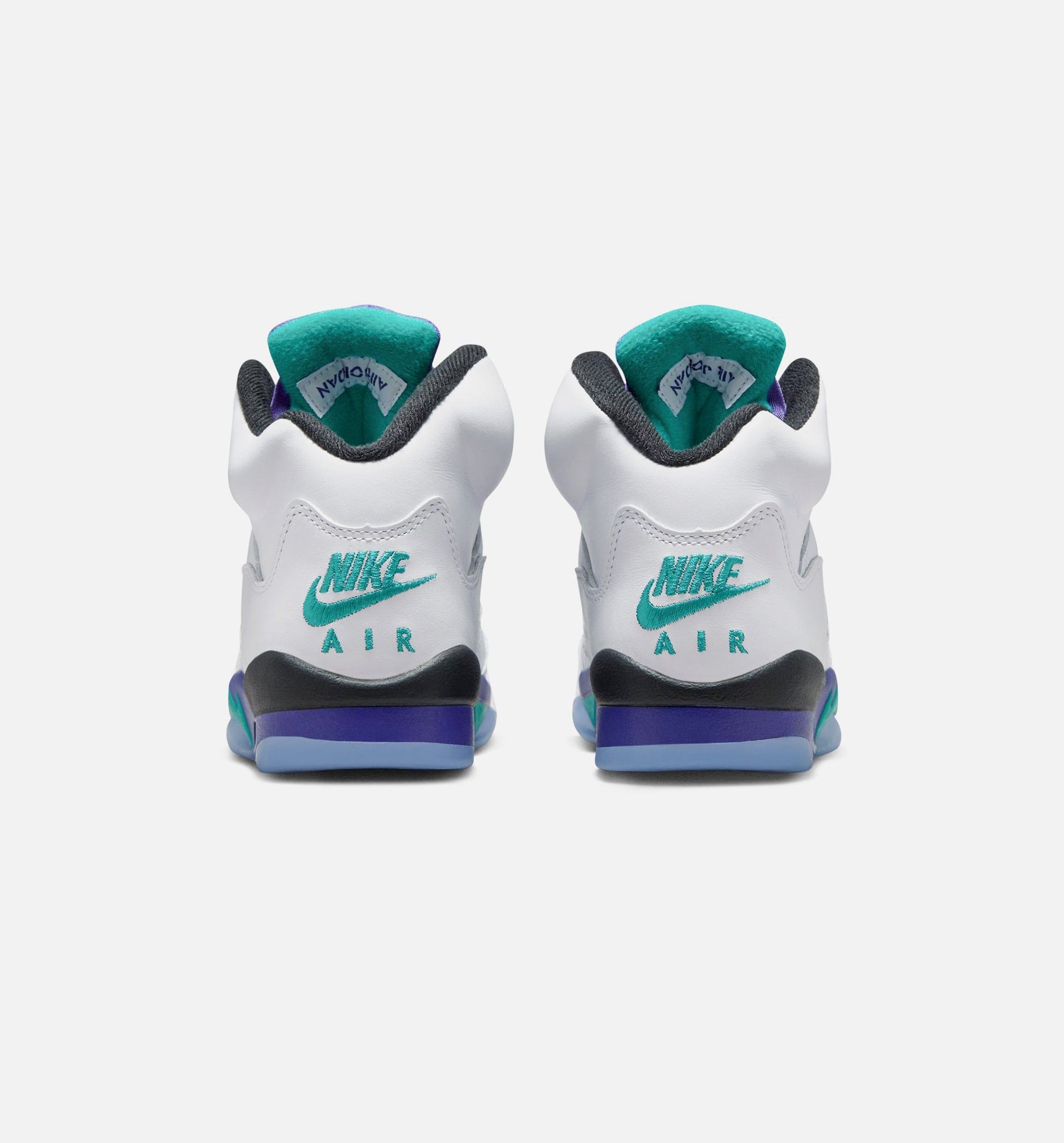 Air Jordan 5 Retro Grape Grade School Lifestyle Shoe - White/New Emerald/Grape Ice/Black