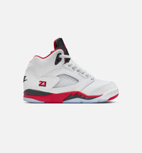 Air Jordan 5 Retro Fire Red Preschool Lifestyle Shoe - White/Fire Red/Black
