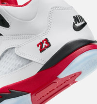 Air Jordan 5 Retro Fire Red Preschool Lifestyle Shoe - White/Fire Red/Black