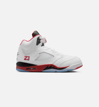 Air Jordan 5 Retro Fire Red Mens Lifestyle Shoe - White/Fire Red/Black