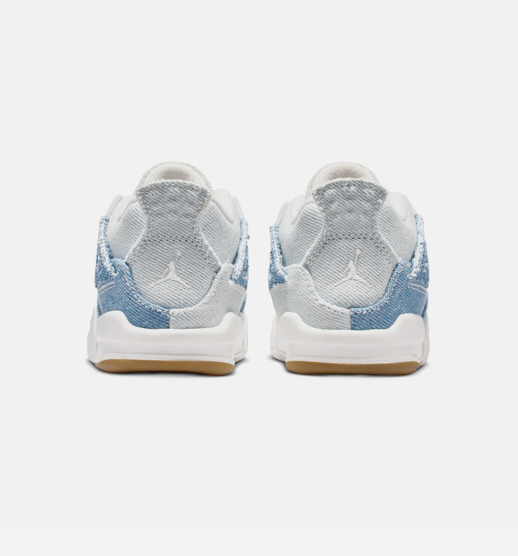 Air Jordan 4 Retro Worn Blue Infant Toddler Lifestyle Shoe - Sail/Worn Blue/Metallic Gold