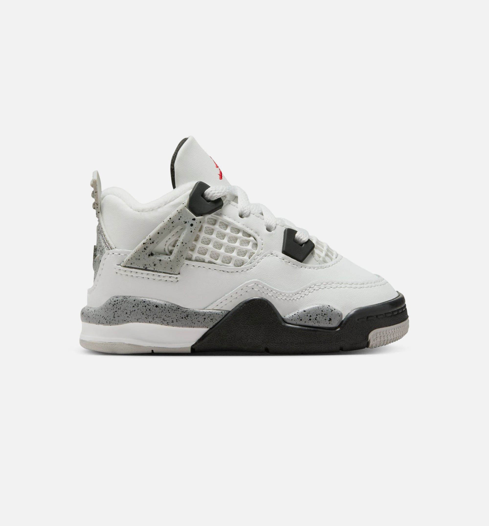 Air Jordan 4 Retro White Cement Infant Toddler Lifestyle Shoe - Summit White/Fire Red/Cement Grey/Black
